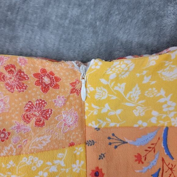 Forever 21 Womens Mini Skirt L Patchwork Floral Ruffle Hem Cottagecore Style - Picture 10 of 10